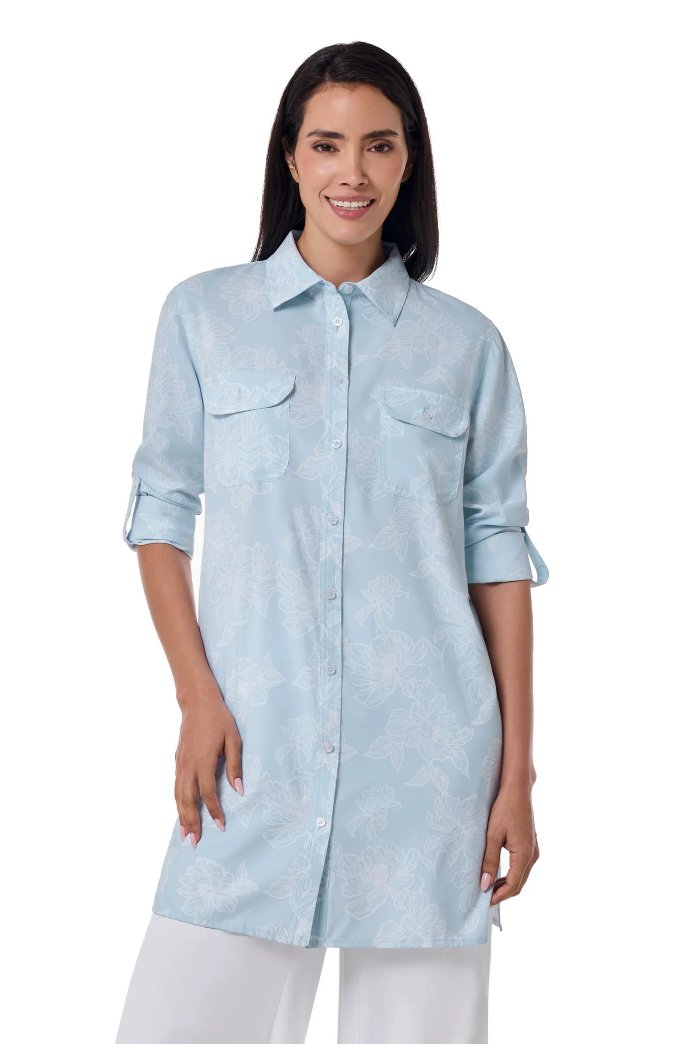 Santorini Tunic Shirt - Skyride Perfect Peony