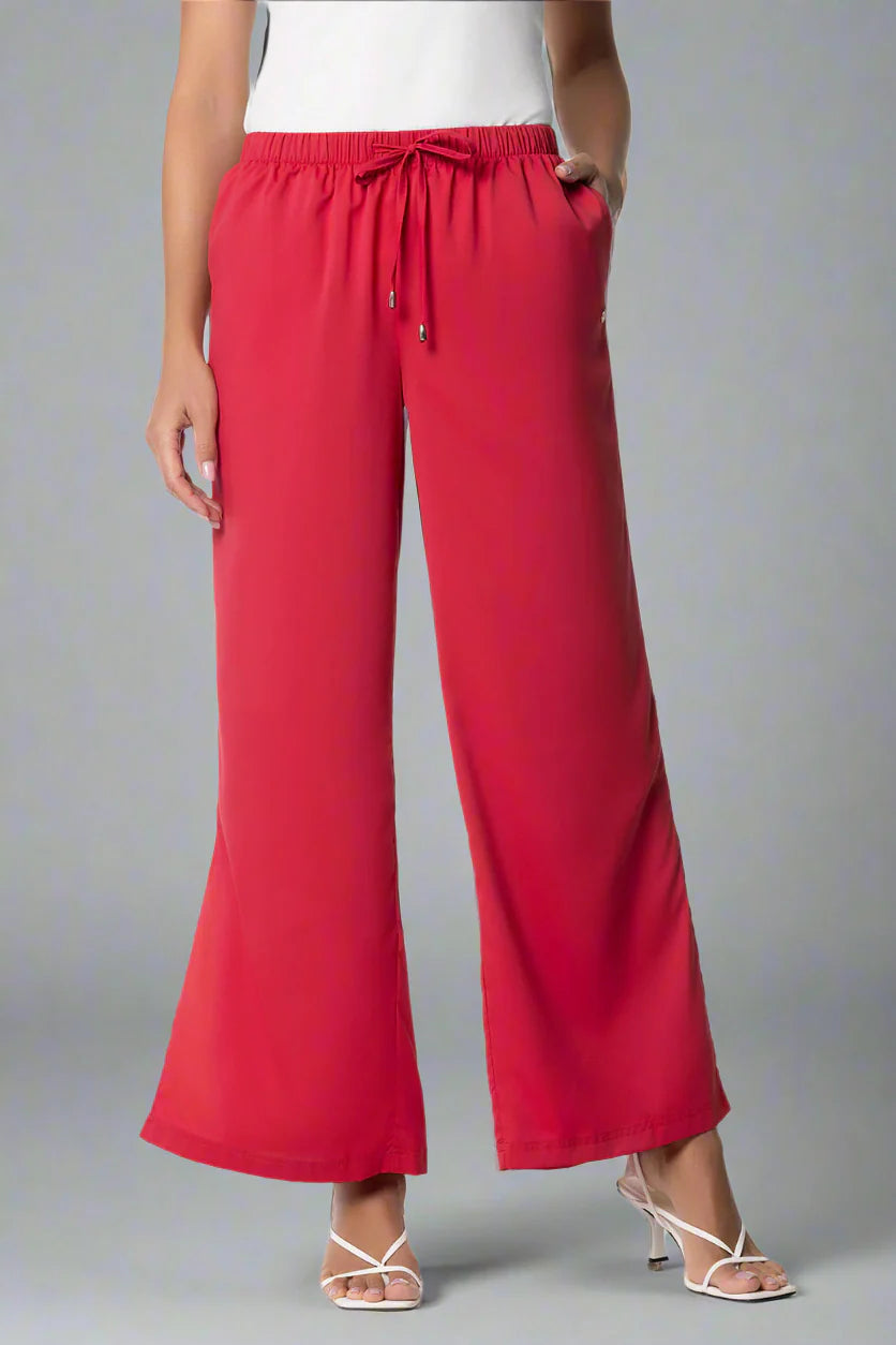 Petra Wide Leg Pant - Cherry