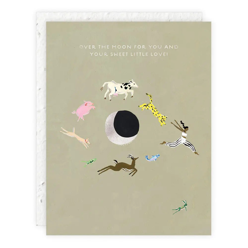 OVER THE MOON – BABY CARD