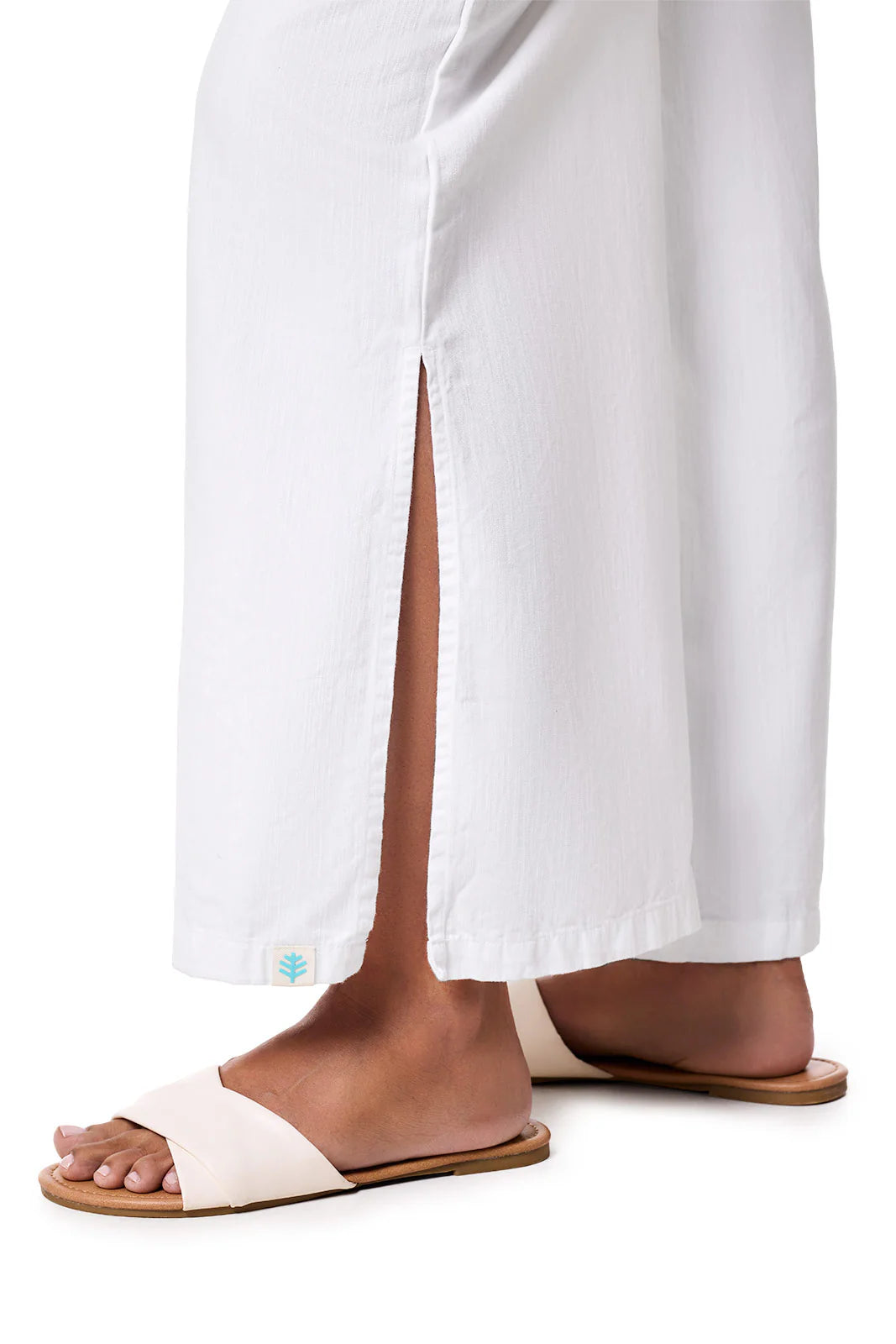 Enclave Wide Leg Pants - White Chambray