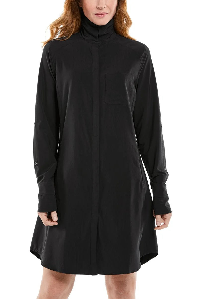Malta Travel Dress - Black Shadow Stripe