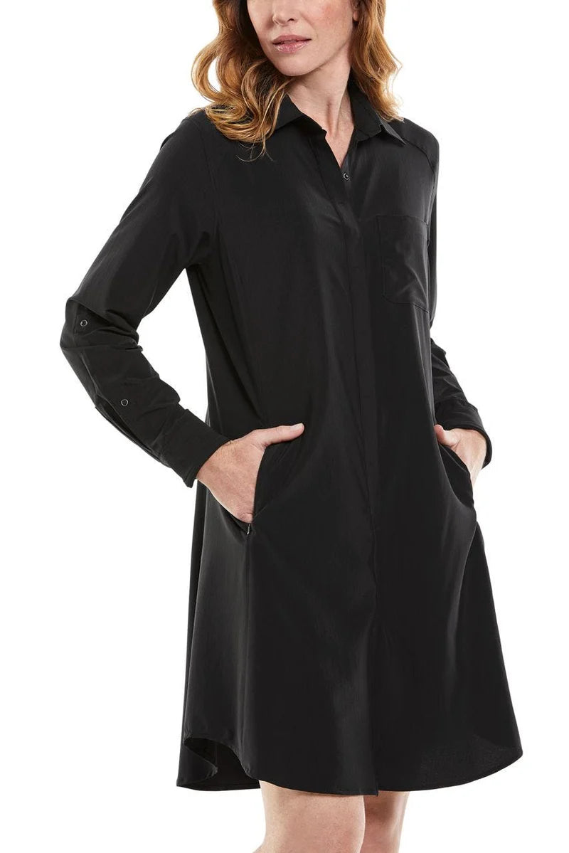 Malta Travel Dress - Black Shadow Stripe