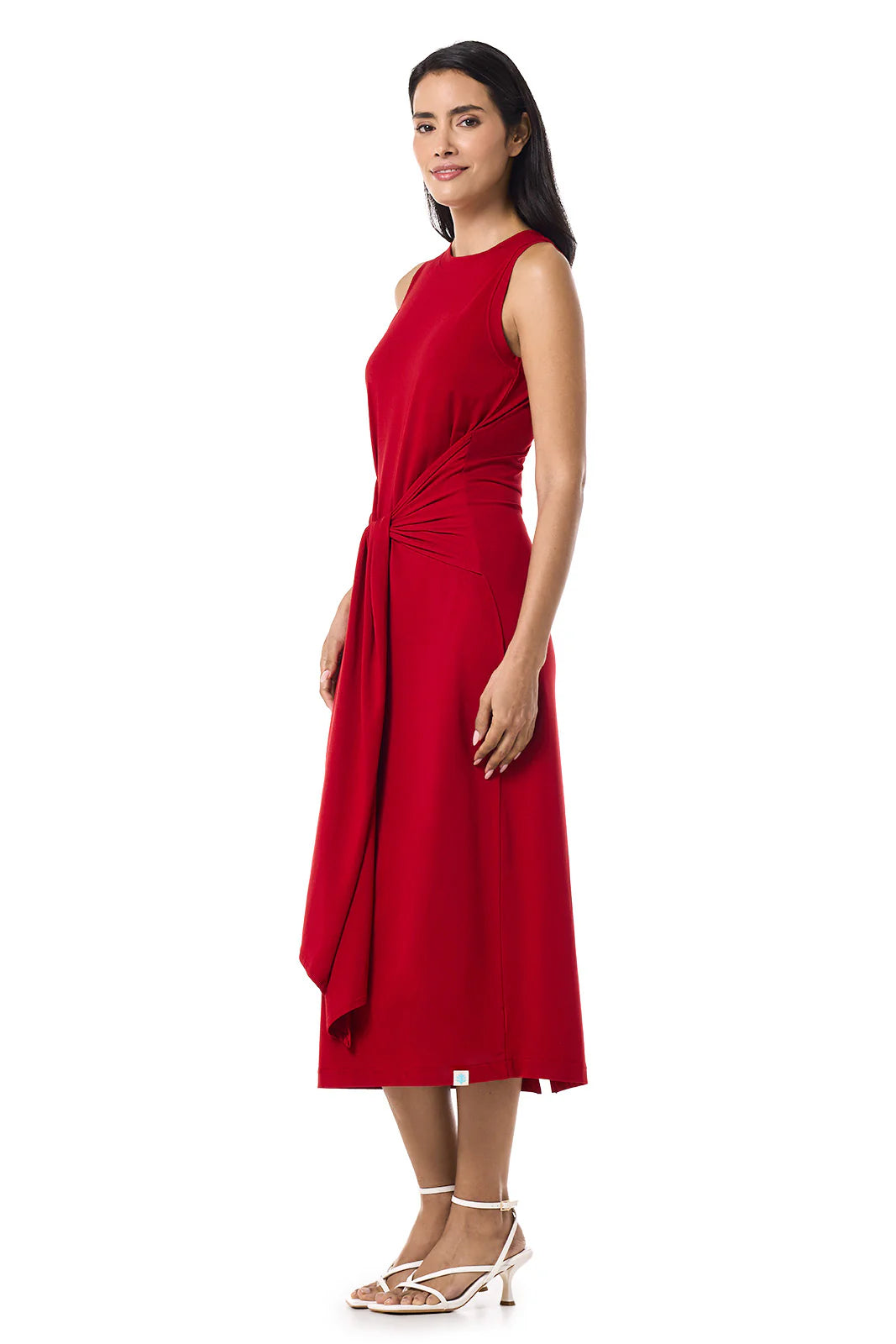 Jupiter Midi Tie Dress - Cherry