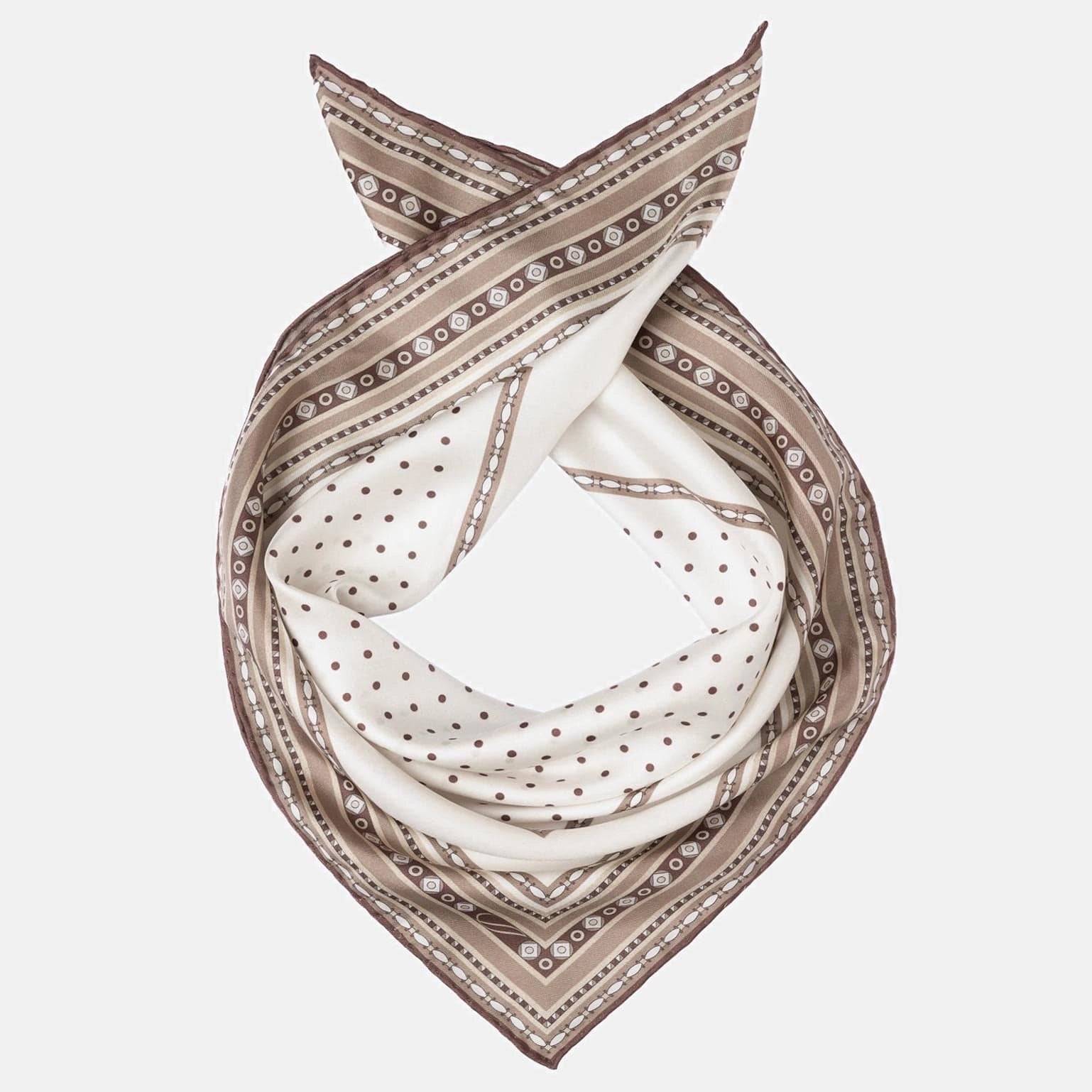 Verona Silk Nerkerchief - White/Sand