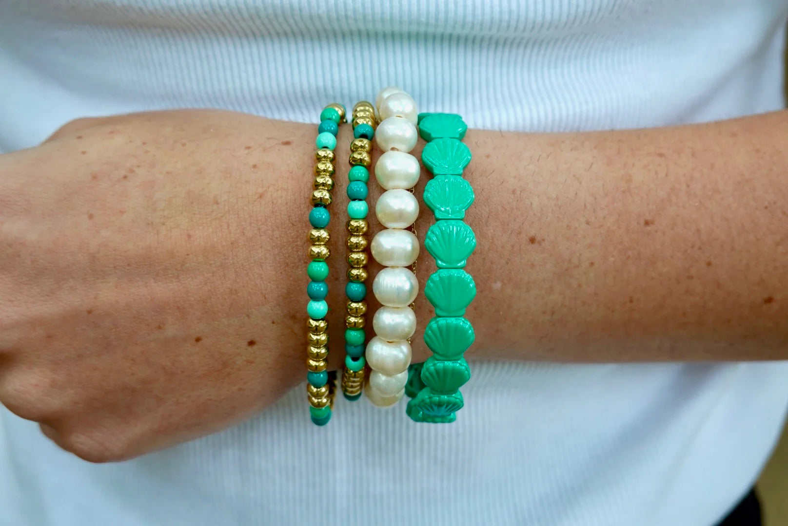 Teal Seashell Bracelet