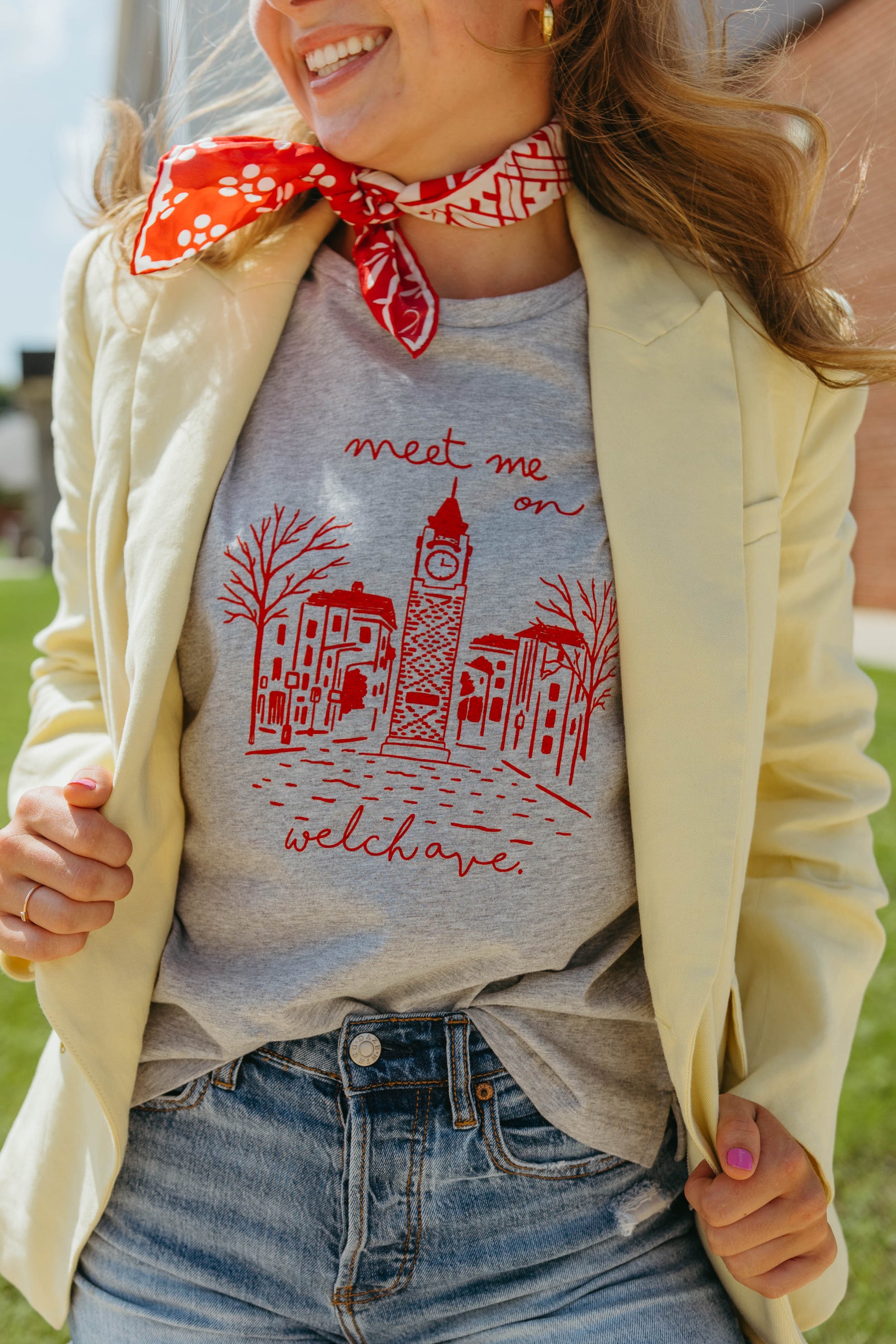 Meet Me on Welch Ave Capsleeve T-shirt