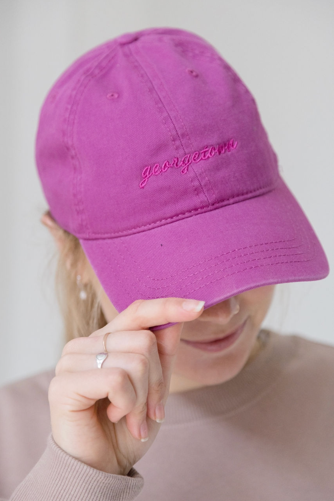 Georgetown Script Hat (Raspberry)