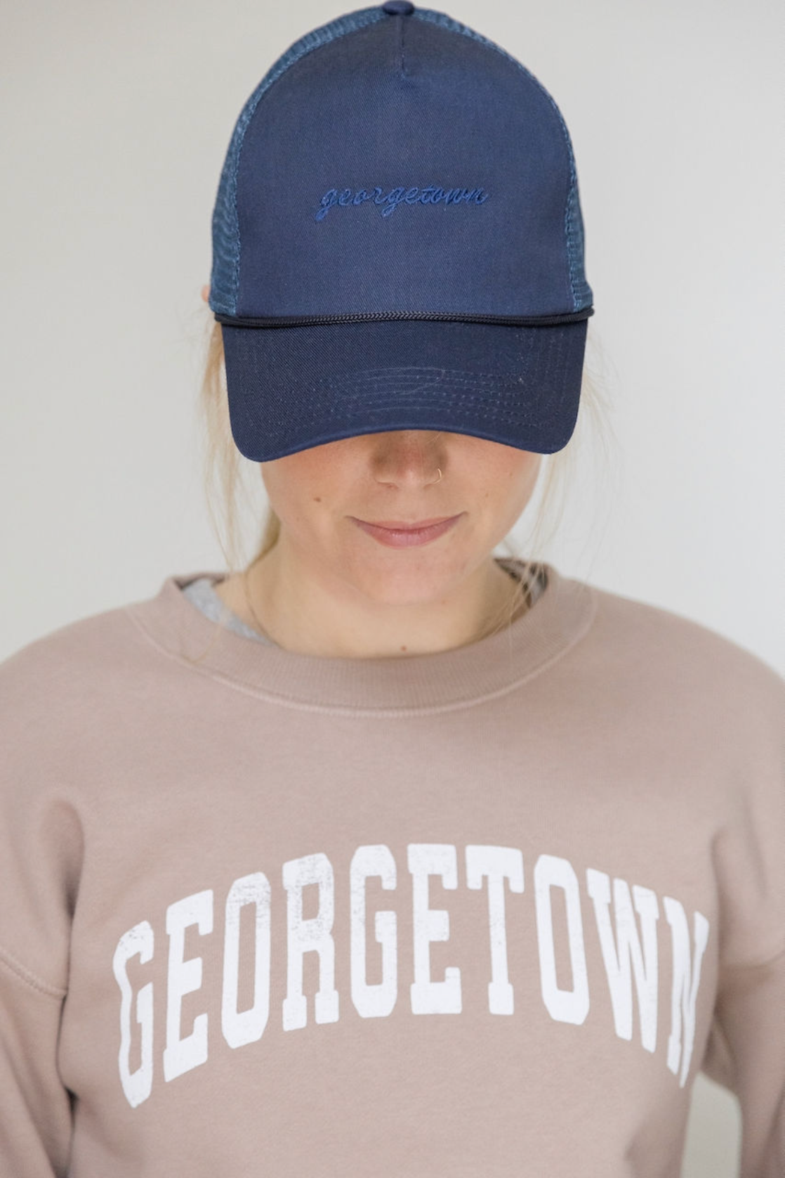 Georgetown Script Trucker Hat (Navy)