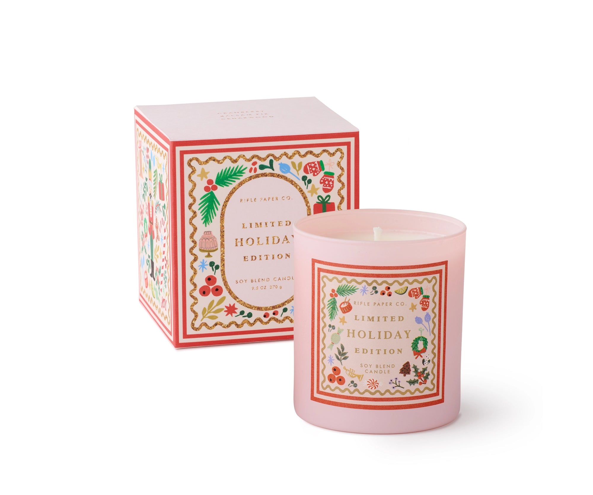 Holly Jolly Nutcracker Candle