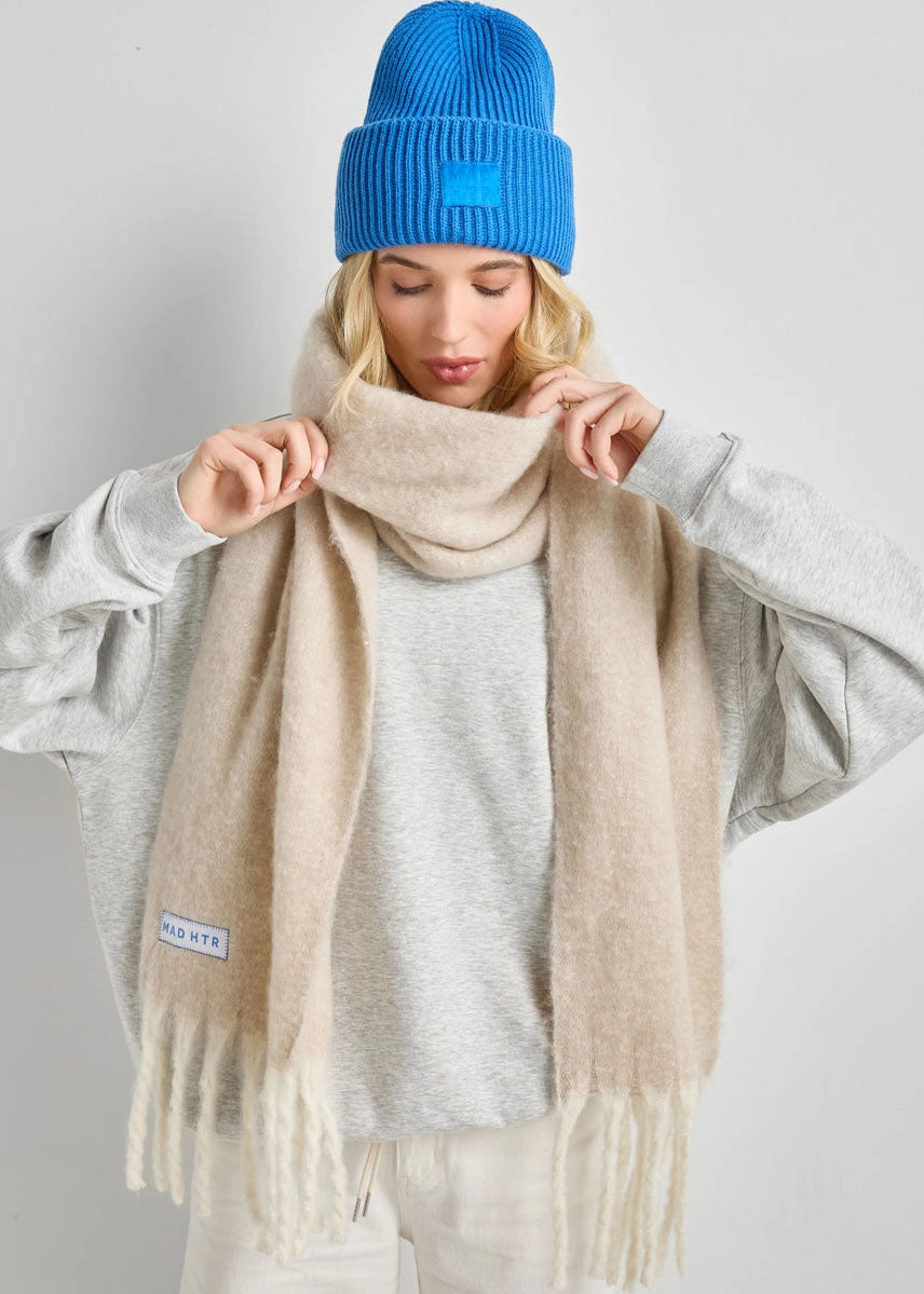 Mad Hatter Oversized Blanket Scarf - Feather & Ivory