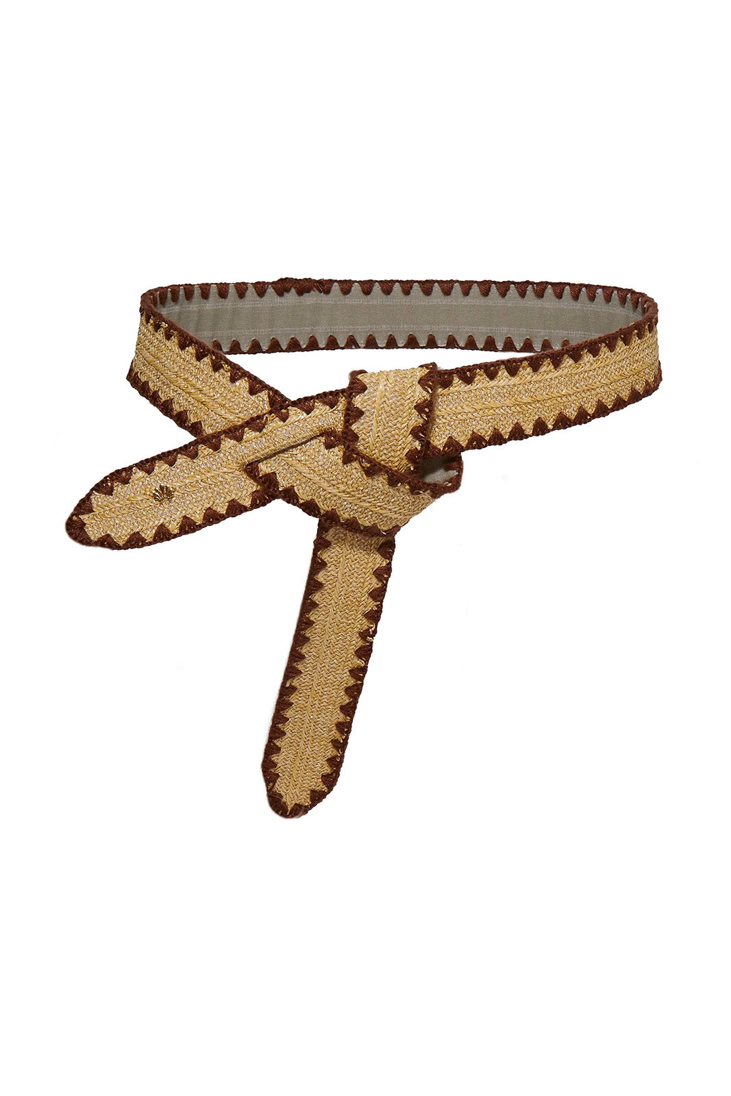 Adjustble Raffia Knot Belt - Chocolate