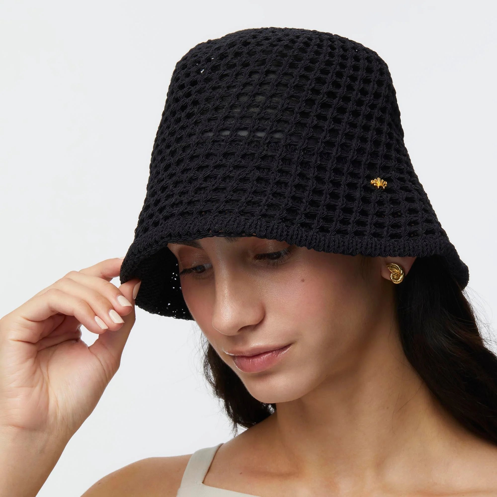 Open Weave Bucket Hat - Jet