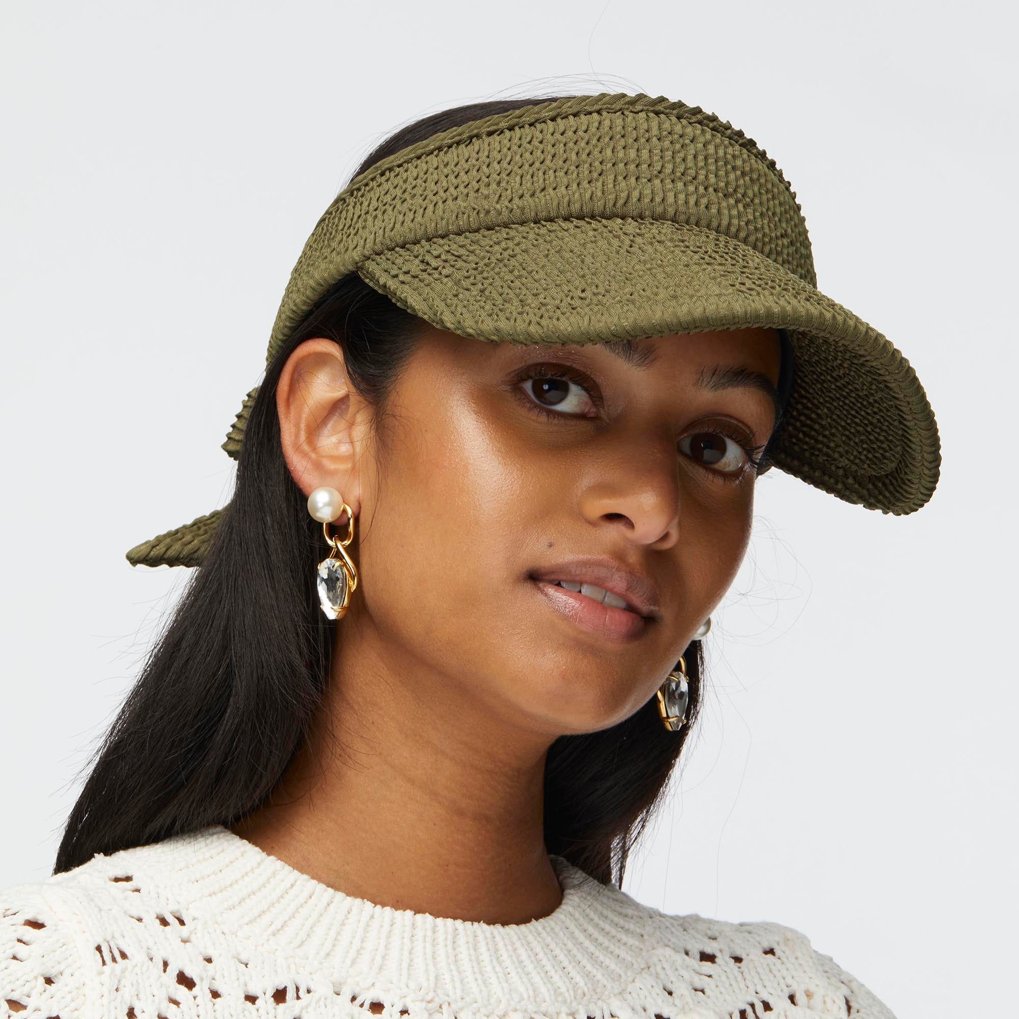 Swimmer Bow Tie Visor - Olive