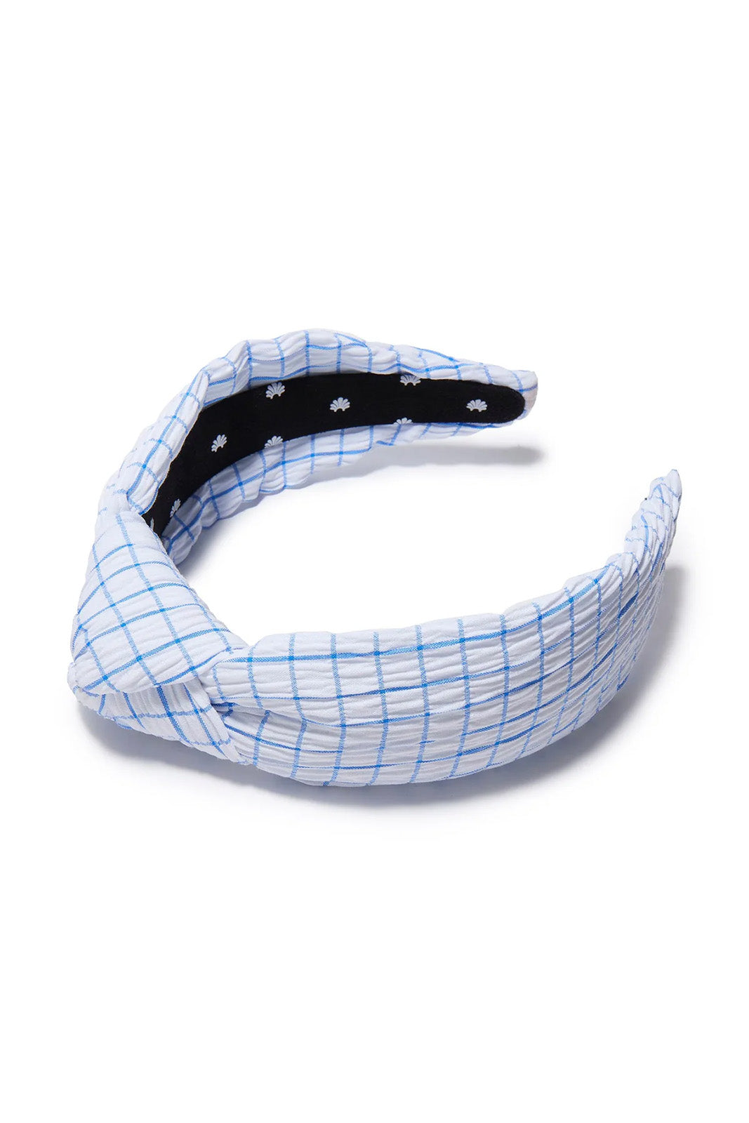 Knotted Seersucker Headband - Ivory Azure