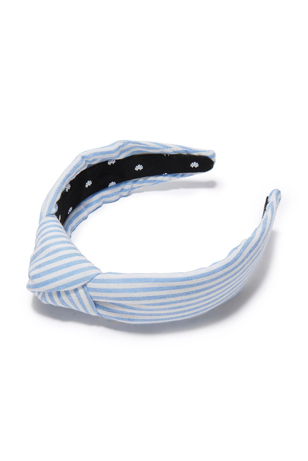 Knotted Seersucker Headband - Blue Stripe
