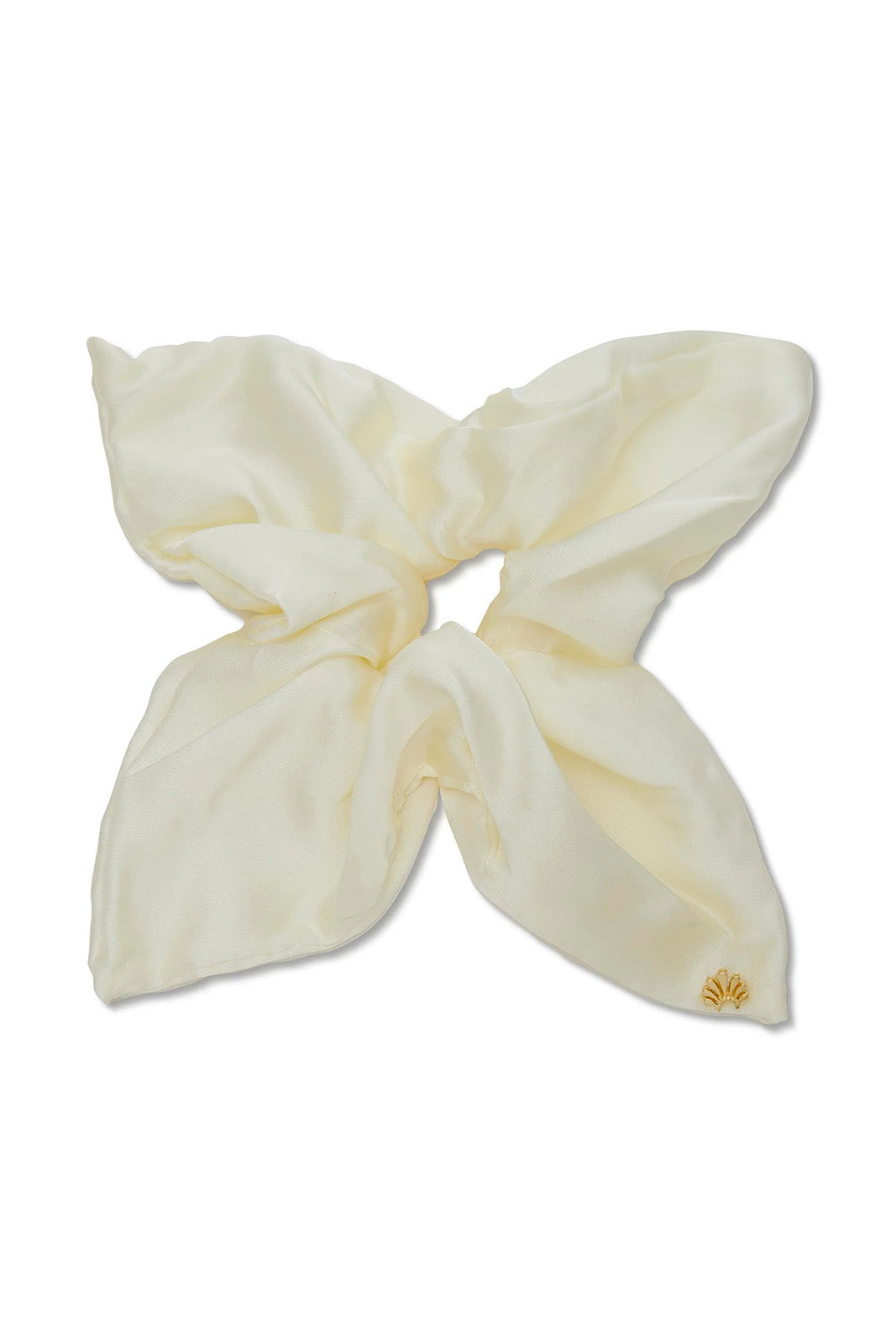 Square Silk Scrunchie - Ivory