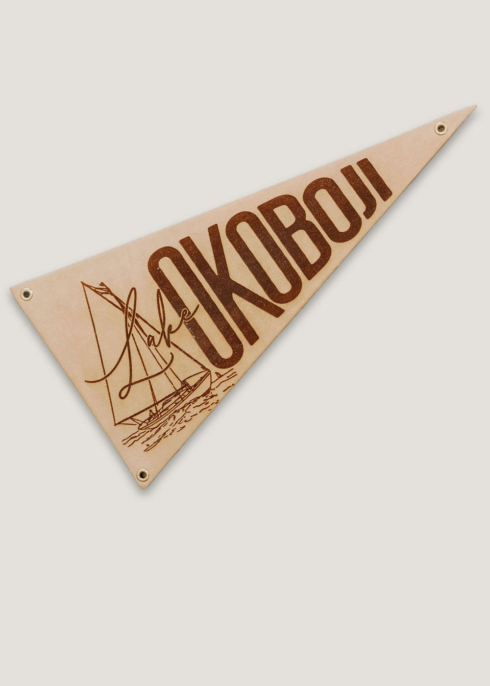 LAKE OKOBOJI SAIL LEATHER PENNANT FLAG