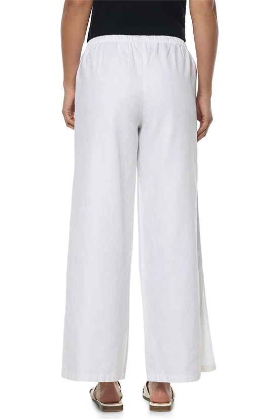 ENCLAVE WIDE LEG PANTS WHITE CHAMBRAY