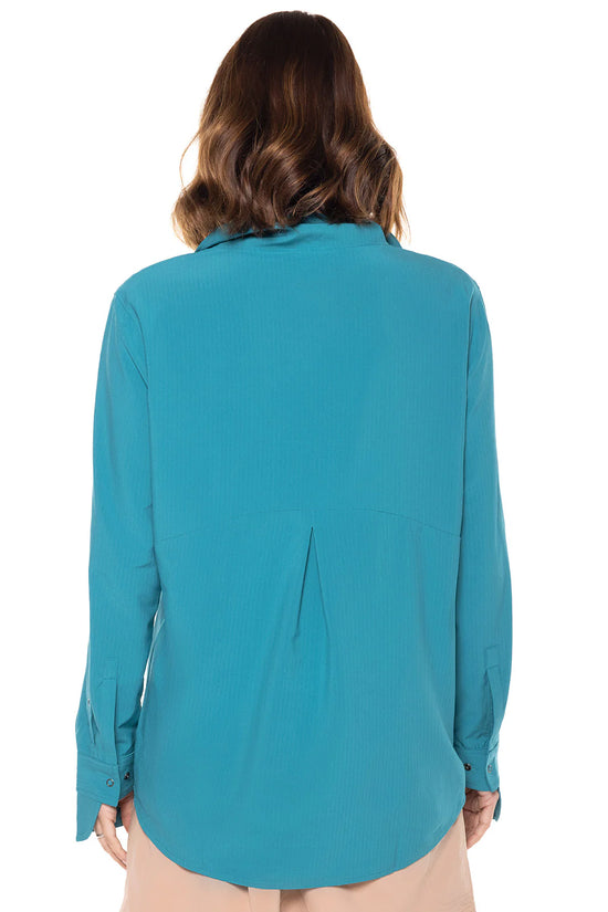 CATONA FUNNEL NECK TUNIC TOP TEAL