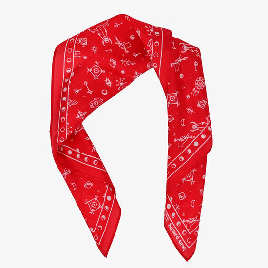 The Amulet Square Scarf - Red/White