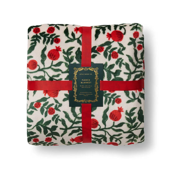 CHRISTMASTIDE POMEGRANATE FLEECE BLANKET