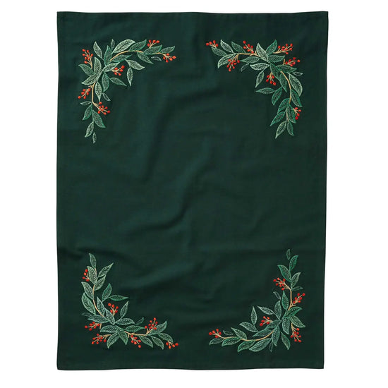 WILLOWBERRY EMBROIDERED TEA TOWEL