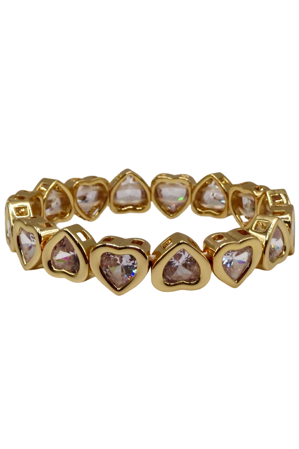 HEART GEMS TILE BRACELET 18K GOLD