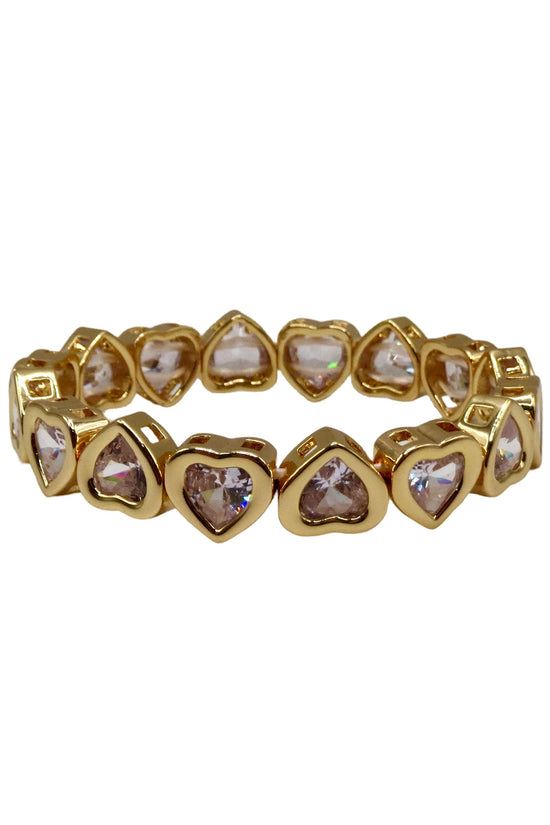 HEART GEMS TILE BRACELET 18K GOLD