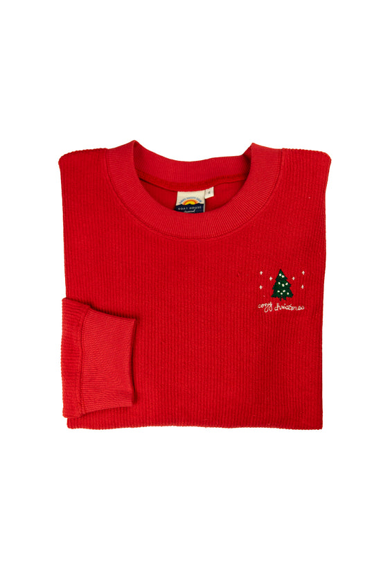 COZY CHRISTMAS RIBBED PULLOVER