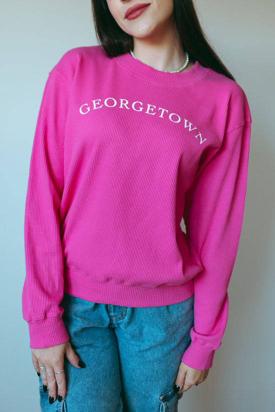 Georgetown Ribbed Sweatshirt, Pink