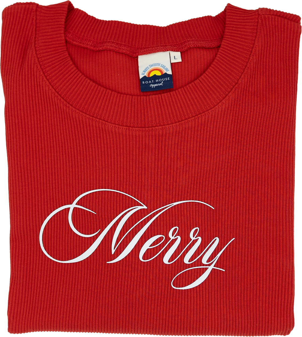 MERRY RIBBED SWEATSHIRT