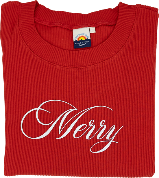 MERRY RIBBED SWEATSHIRT