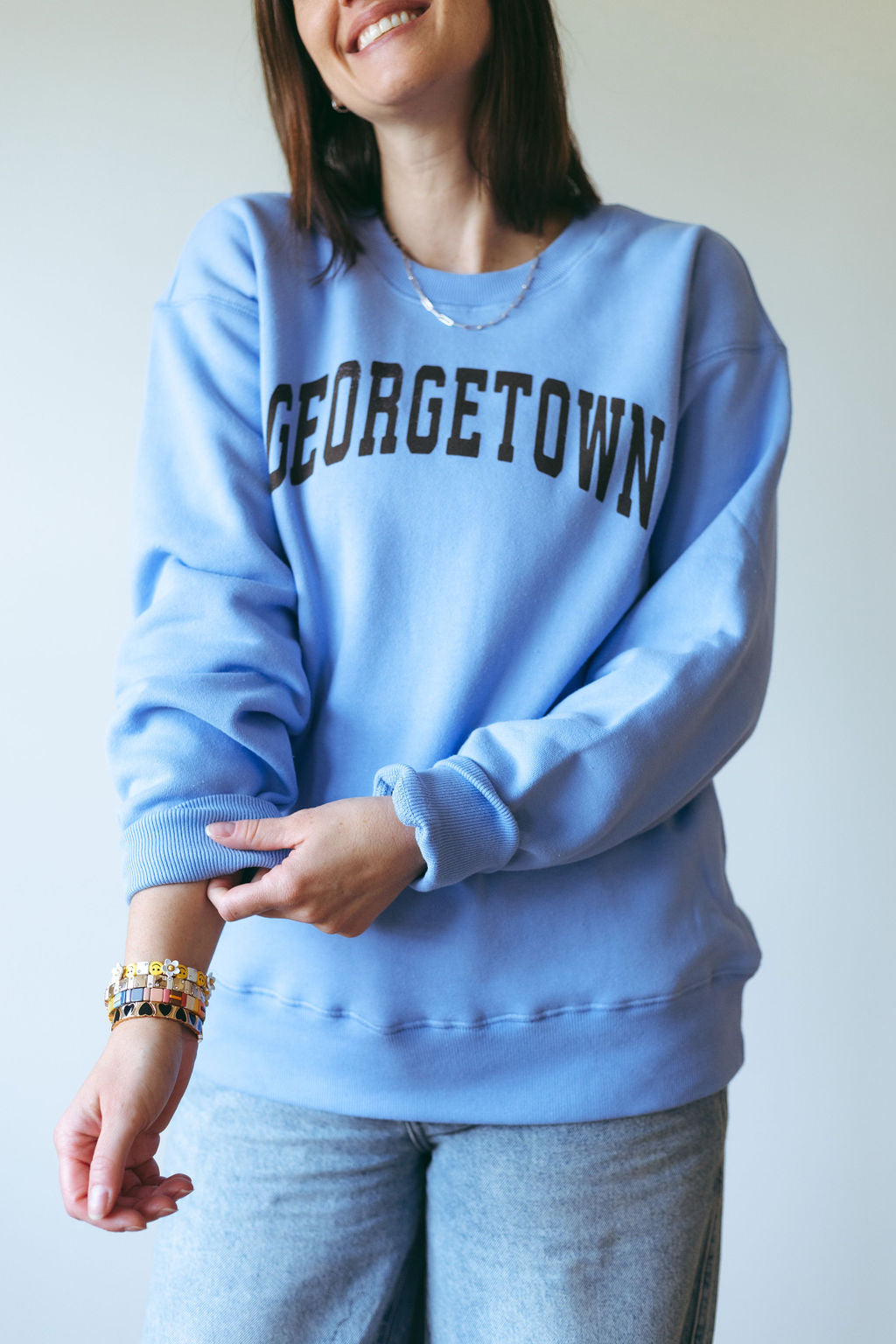 Georgetown Vintage Collegiate Unisex Sweatshirt (Periwinkle)