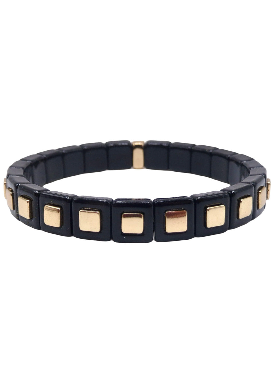 BLACK & GOLD SQUARE TILE BRACELET