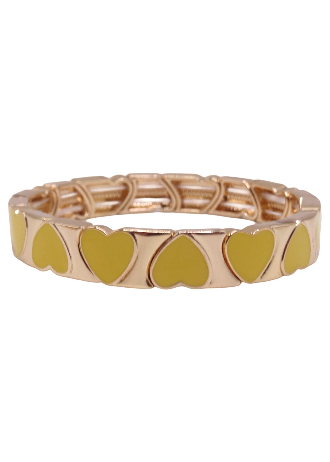 BUTTER YELLOW HEARTS TILE BRACELET