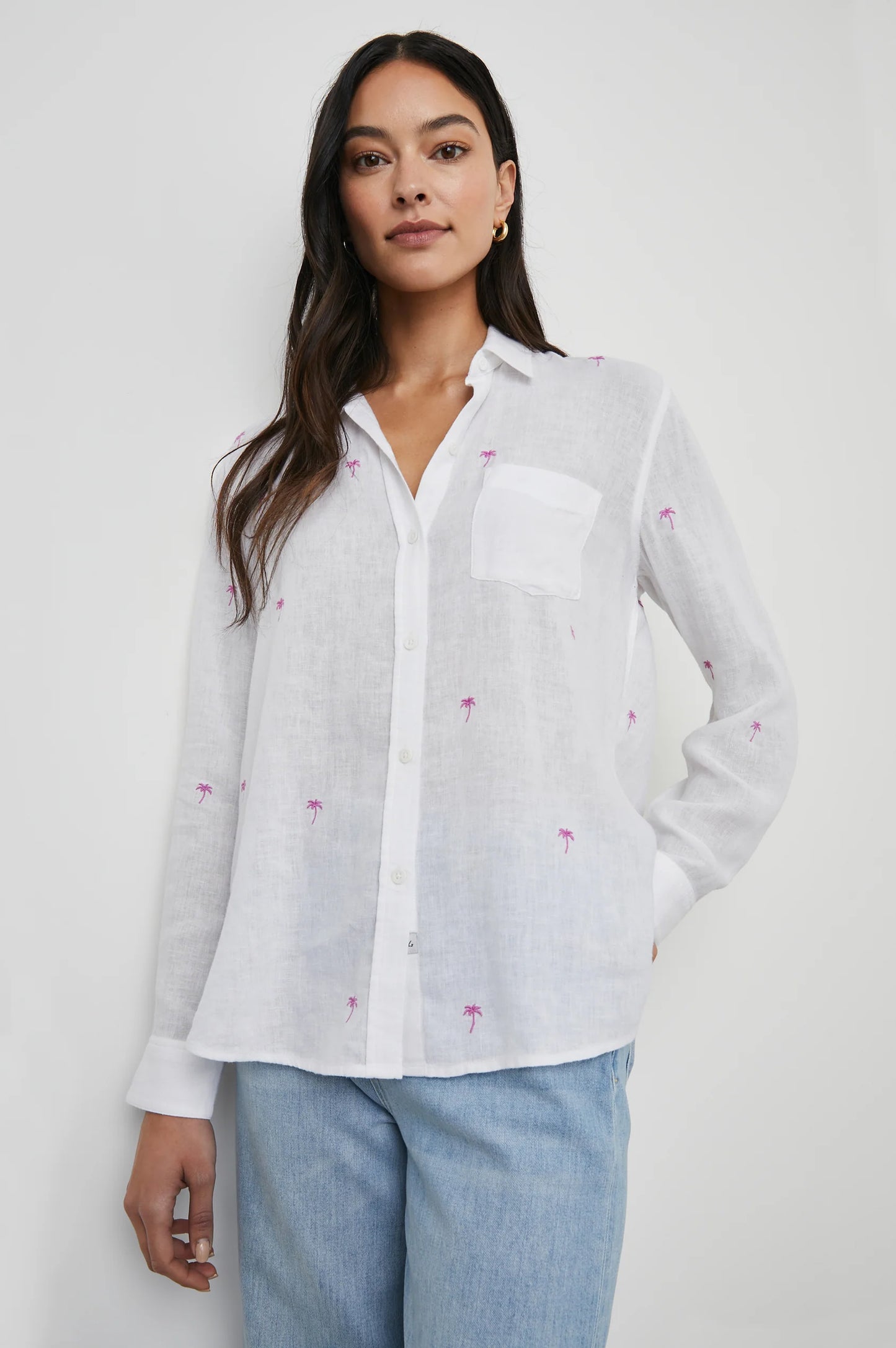 CHARLI SHIRT FUCHSIA EMBROIDERED