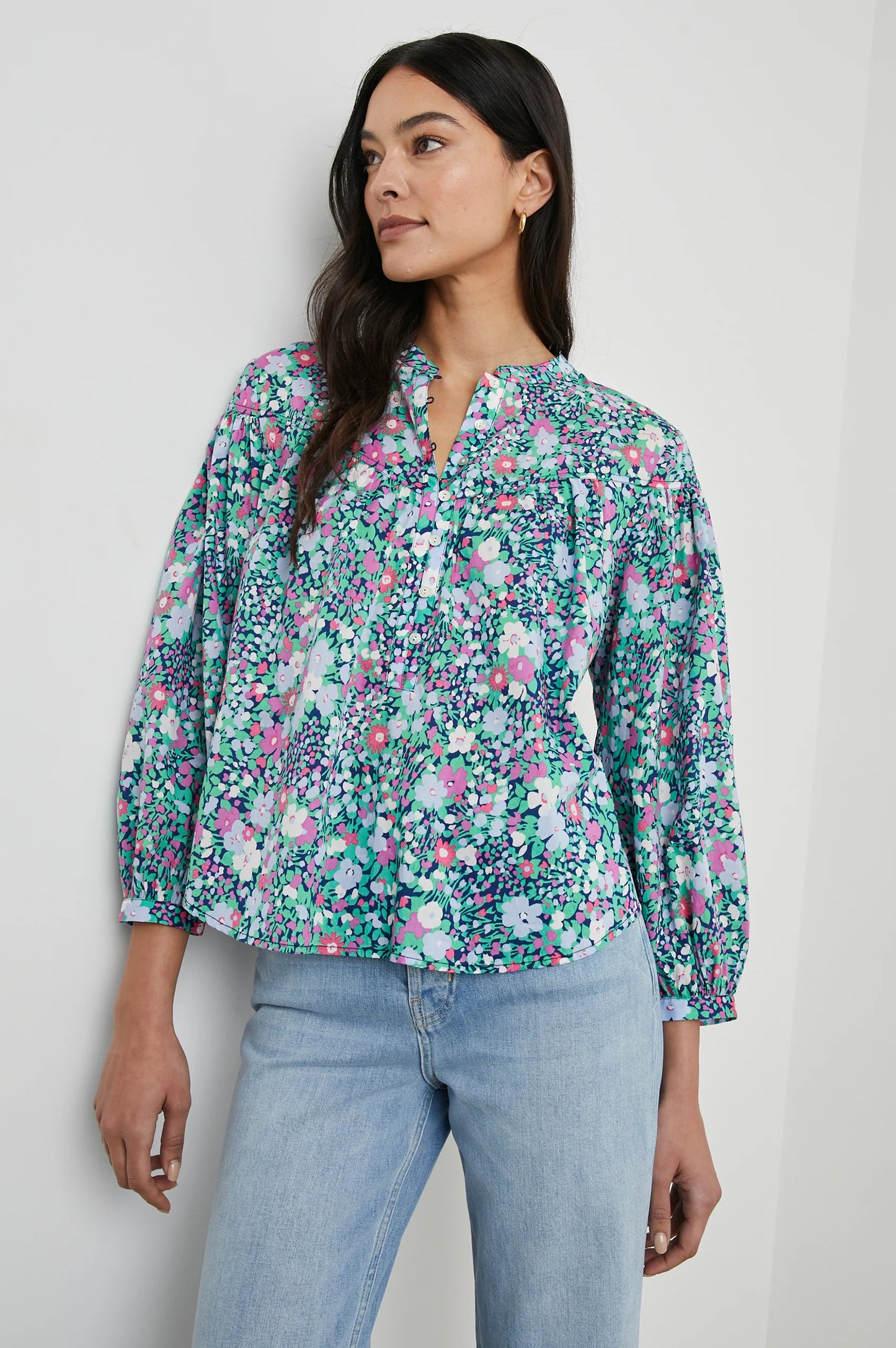 ELLISON TOP NAVY LEILANI FLORAL