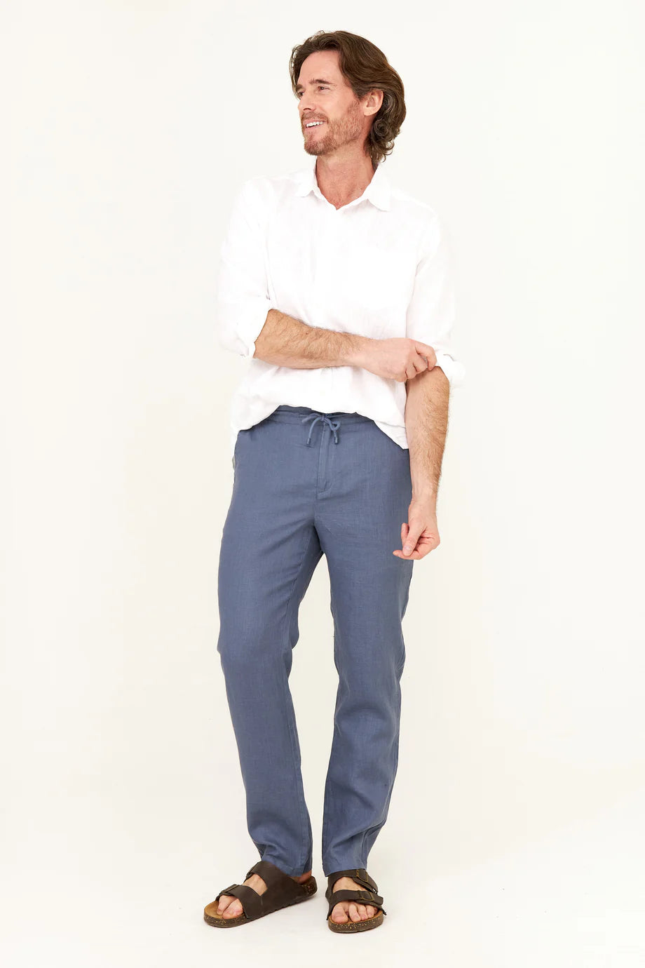 CASUAL LINEN PANT VINTAGE INDIGO