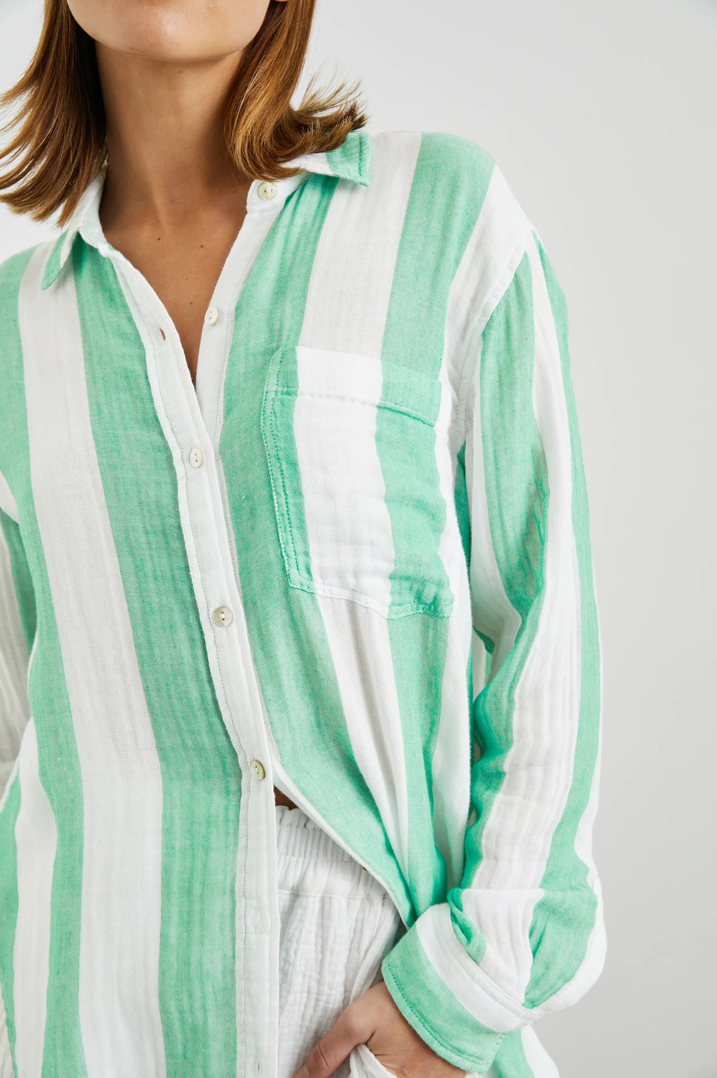 JAYLIN SHIRT JADE STRIPE