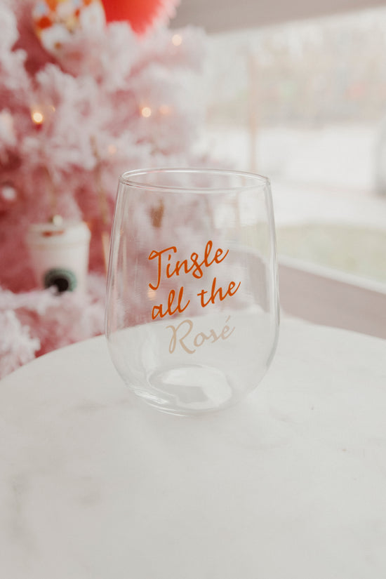 JINGLE ALL THE ROSE WINE GLASS