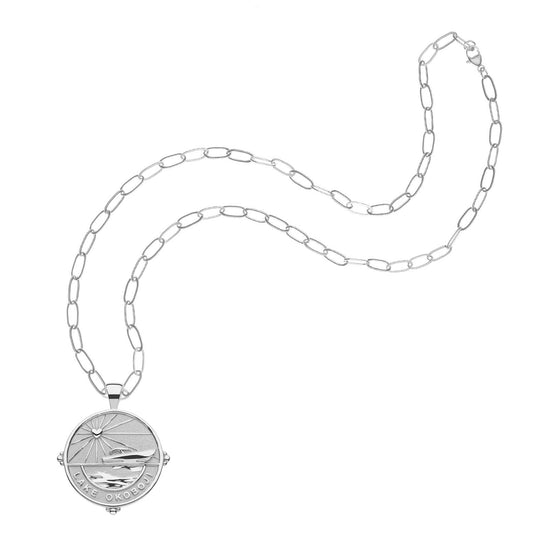 PREORDER – LAKE OKOBOJI JANE WIN COIN NECKLACE STERLING SILVER