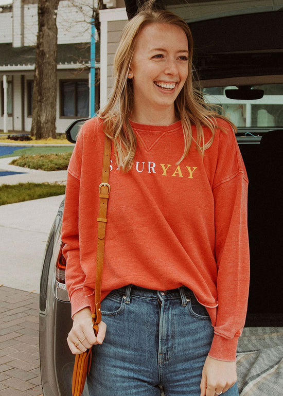 Load image into Gallery viewer, SATURYAY SWEATSHIRT RED/GOLD

