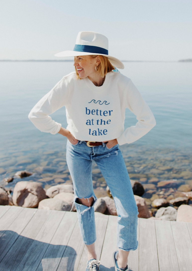 Load image into Gallery viewer, BETTER AT THE LAKE RIBBED SWEATSHIRT

