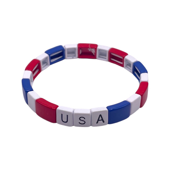 Load image into Gallery viewer, USA TILE BRACELET RED / WHITE / BLUE

