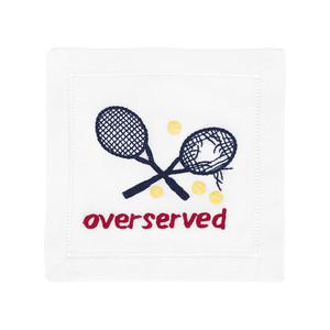 OVERSERVED RED WHITE AND BLUE COCKTAIL NAPKIN