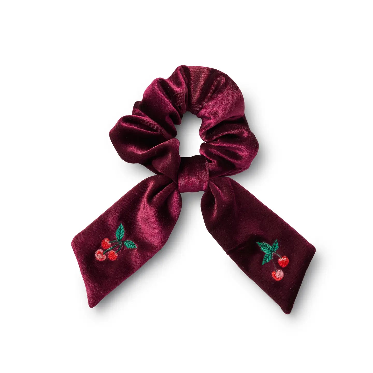 CHERRIES EMBROIDERED SCRUNCHIE