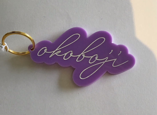 Purple Okoboji keychain