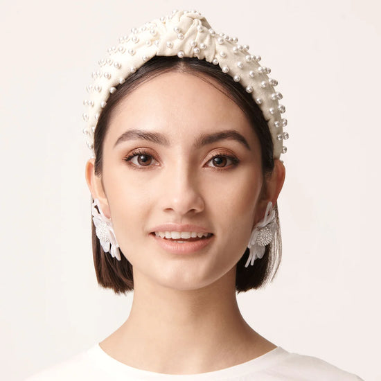 WOVEN PEARL KNOTTED HEADBAND