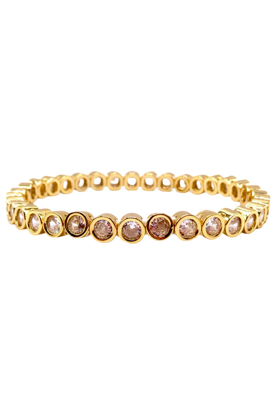 BEZEL BEADED TILE BRACELET 18K GOLD