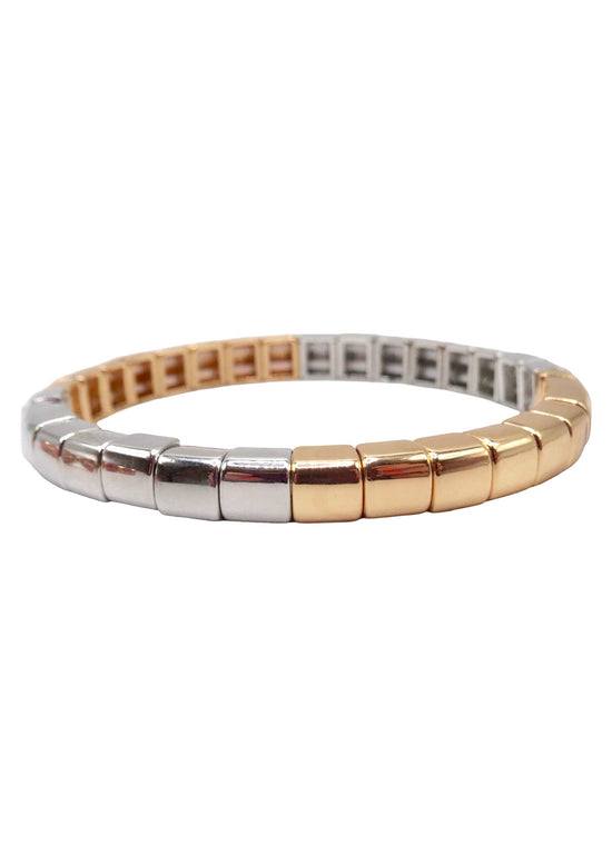 MIXED METALS TWO-TONE TILE BRACELET